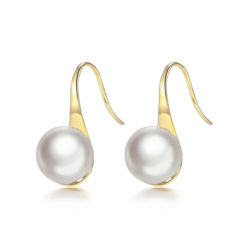 18K Yellow Gold Akoya Pearl Earrings for Women