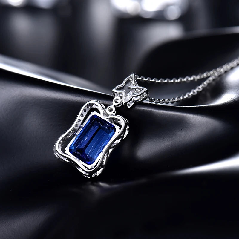 18Kt Au750 White Gold Tanzanite Diamond Pendant for Women