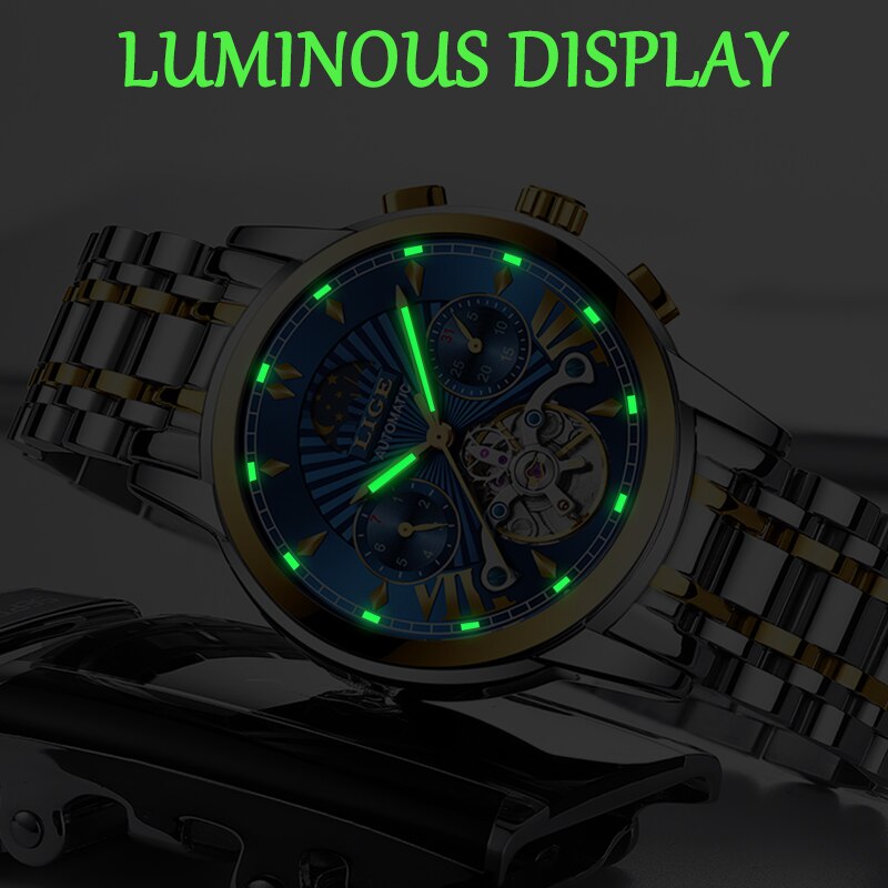 Stainless Steel Automatic Tourbillon Men's Watch