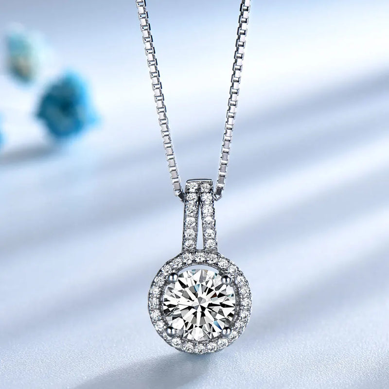 925 Sterling Silver Cubic Zircon Pendant Necklace for Female