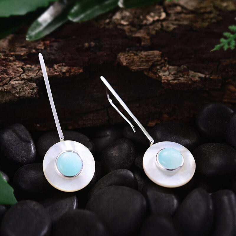 925 Sterling Silver Planet Drop Earrings for Woman