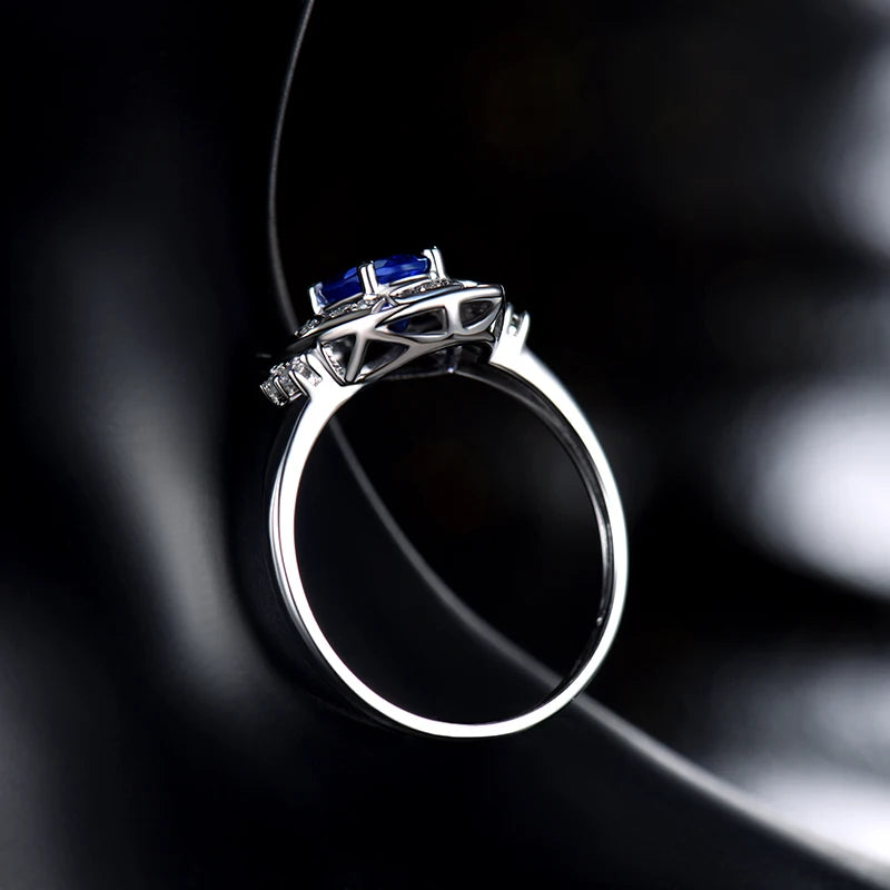 14k White Gold Tanzanite and Diamond Ring for Women