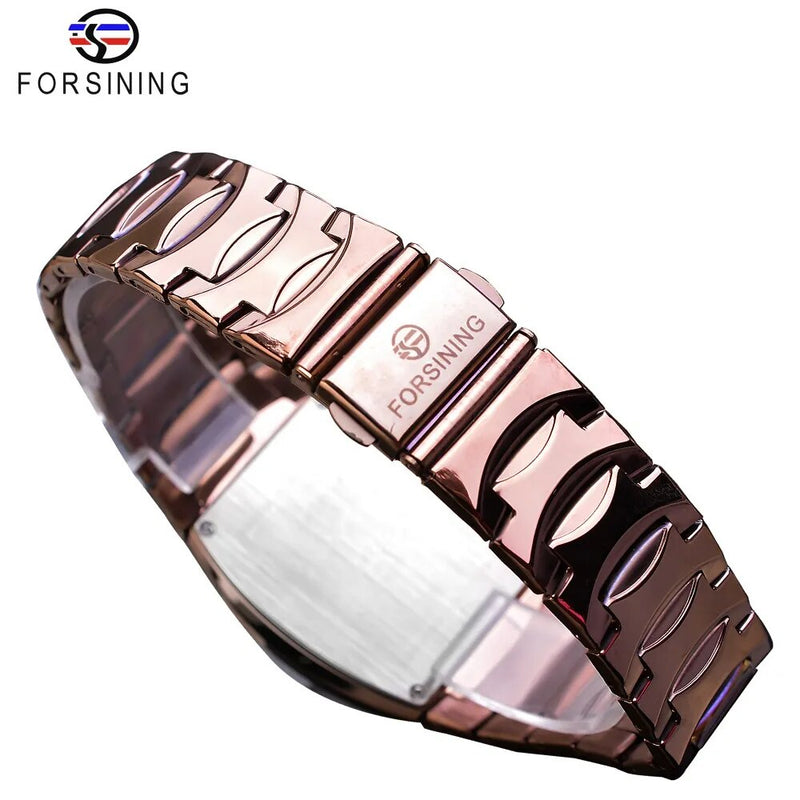 Stainless Steel Rectangle Case Quartz Watch with Date Function for Men