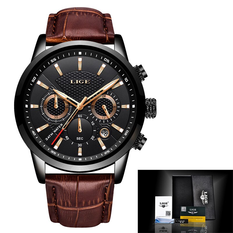 Stainless Steel Quartz Multifunction Watch for Men