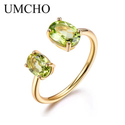 925 Sterling Silver 10.7ctw Peridot Ring for Women