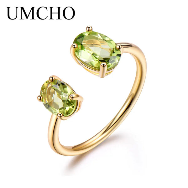 925 Sterling Silver 10.7ctw Peridot Ring for Women