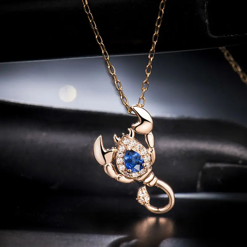 18K Gold Sapphire Animal Pendant for Women