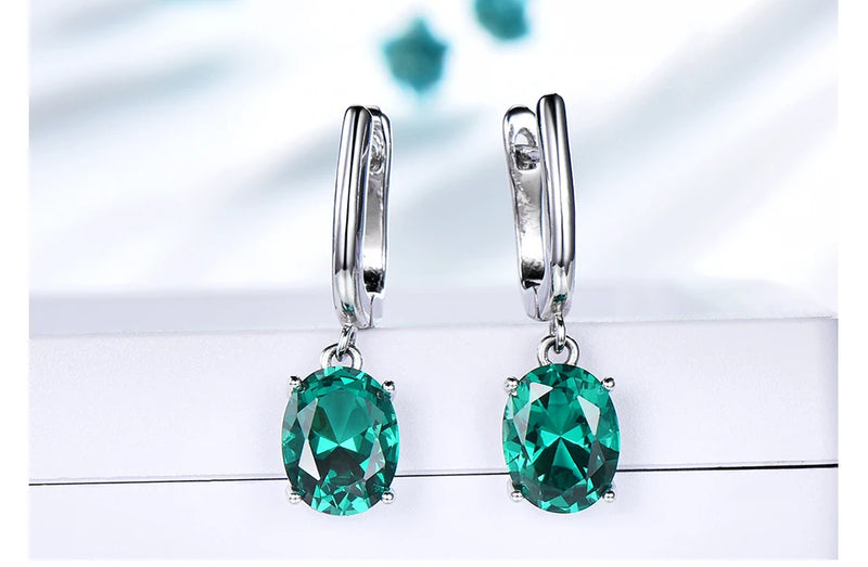 Sterling Silver Emerald Ring and Pendant Set for Women