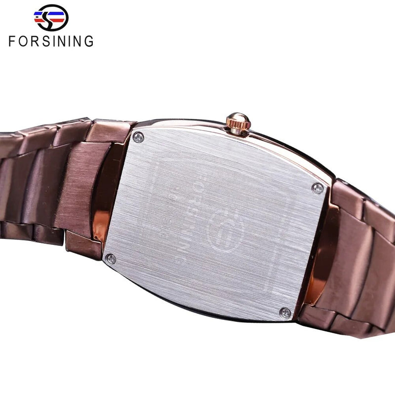 Stainless Steel Rectangle Case Quartz Watch with Date Function for Men