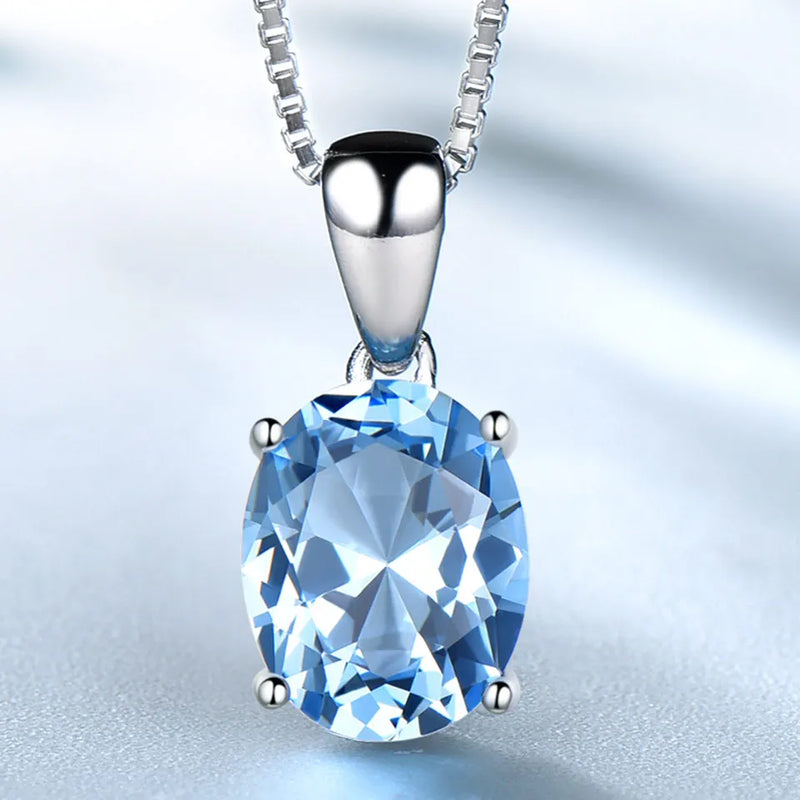 925 Sterling Silver Sky Blue Topaz Wedding Jewelry Set for Women