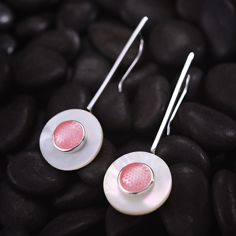 925 Sterling Silver Planet Drop Earrings for Woman