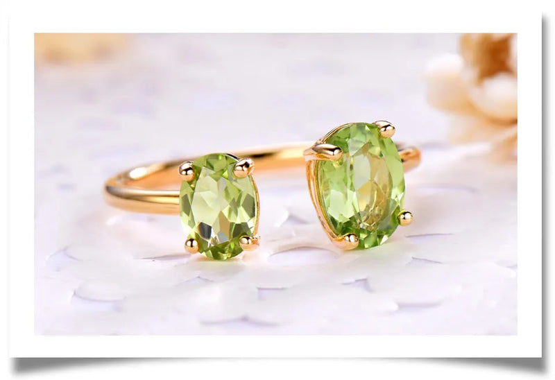 925 Sterling Silver 10.7ctw Peridot Ring for Women