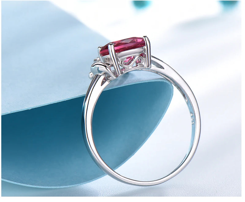 Sterling Silver 0.60ctw Nano Ruby Ring Rabbit Design, for Women