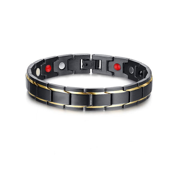 Stainless Steel Black Health Energy Bangle for Men