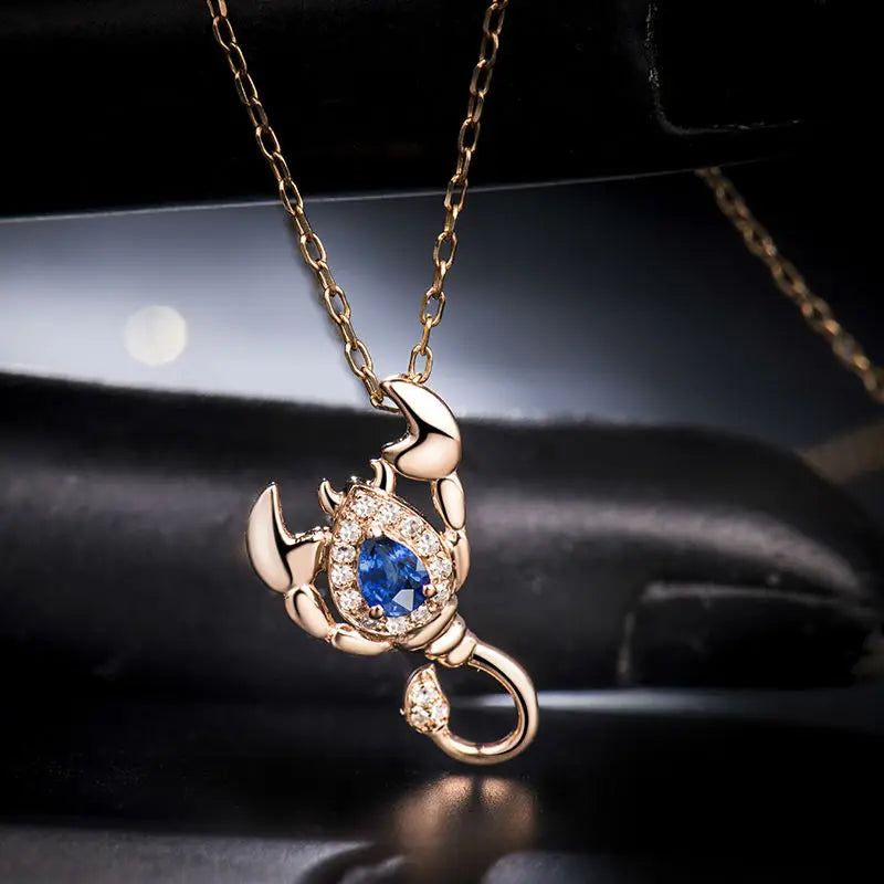 18K Gold Sapphire Animal Pendant for Women