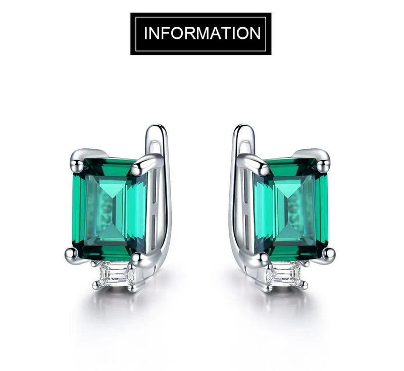 Sterling Silver 0.60 ctw Nano Emerald Clip Earrings for Her