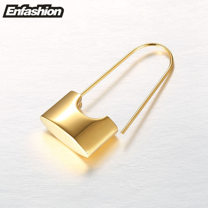 ENFASHION Wholesale Lock Drop Earrings For Women Gold Color Stainless Steel Dangle Earings Fashion Jewelry Gifts Brinco E5282