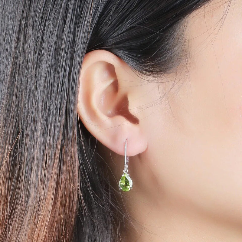 Sterling Silver Peridot Stud Earrings for Women