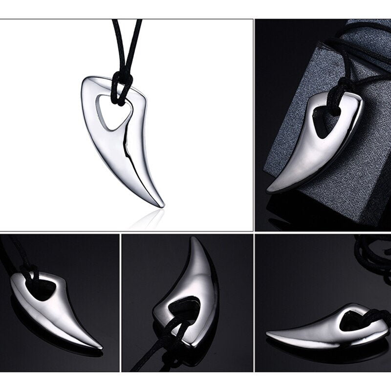 Stainless Steel Bull Horn Design Pendant Necklace for Men