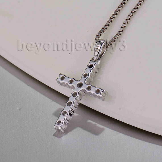 14K White Gold Natural Diamond Pendant for her