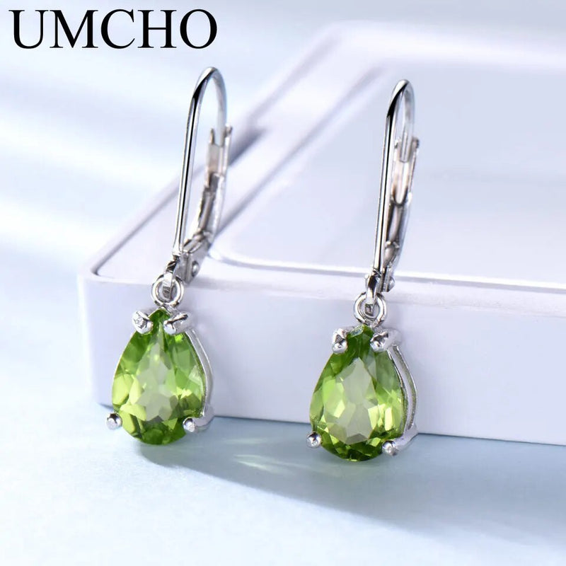 Sterling Silver Peridot Stud Earrings for Women