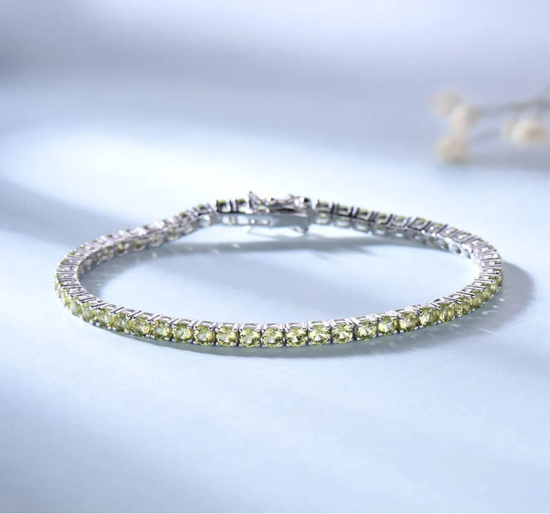 Sterling Silver Peridot Bracelet for Women