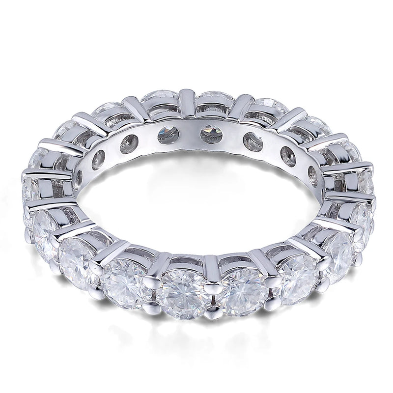 Sterling Silver Full Square Simulated Diamond CZ Eternity Band for Women