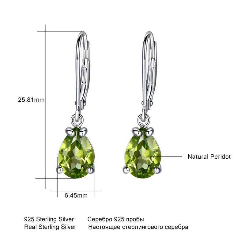 Sterling Silver Peridot Stud Earrings for Women