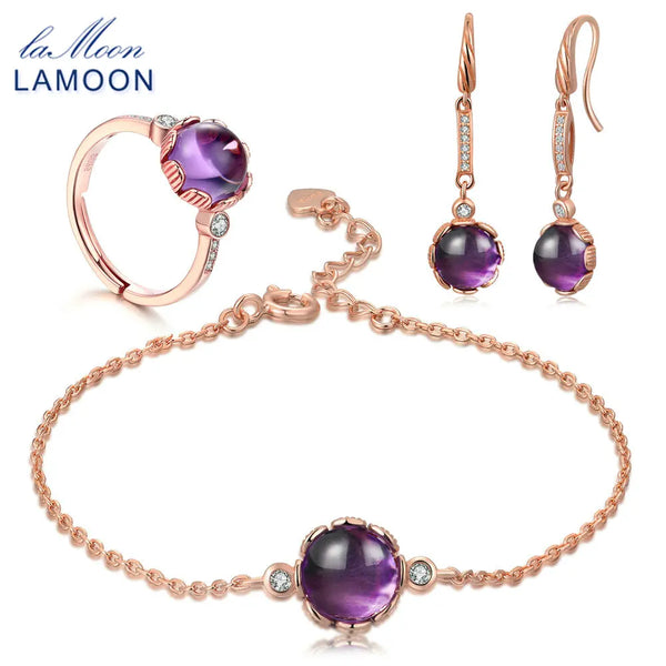 Sterling Silver Amethyst Jewelry Set for Women