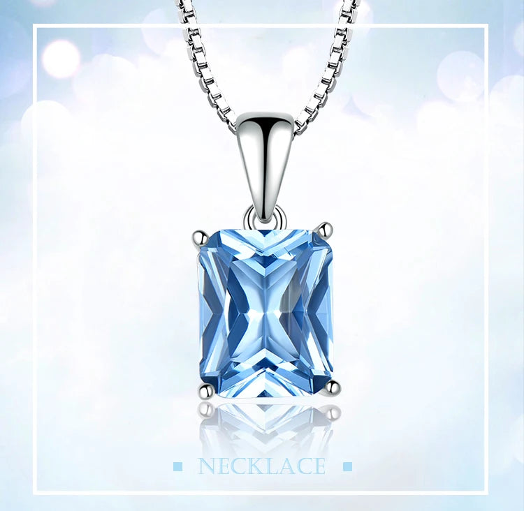 sterling silver nano blue topaz pendant necklace for women