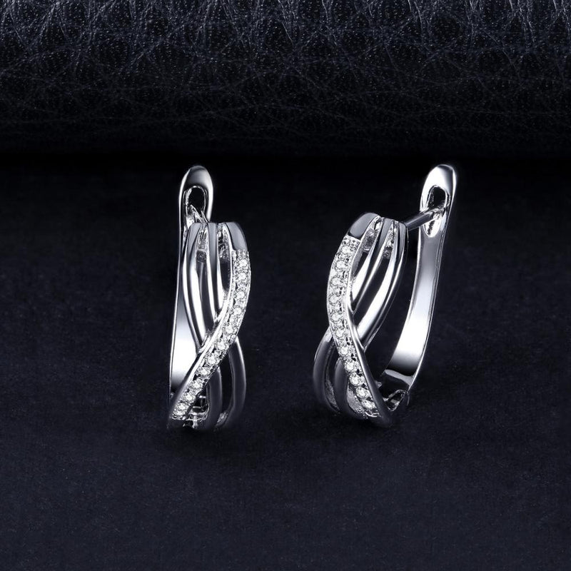 925 Sterling Silver Infinity Love Knot Earrings with 5A CZ for Women