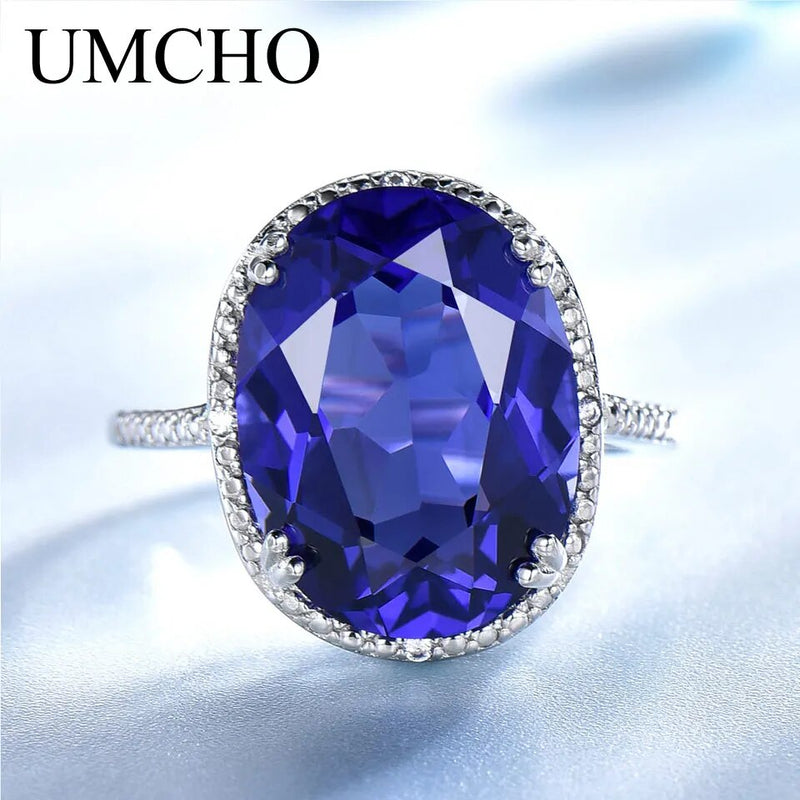 925 Sterling Silver Tanzanite Gemstone Ring for Women