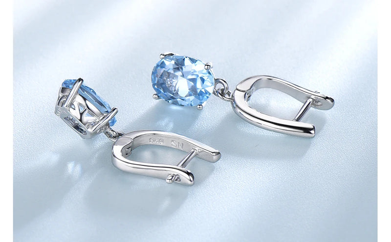 925 Sterling Silver Sky Blue Topaz Wedding Jewelry Set for Women