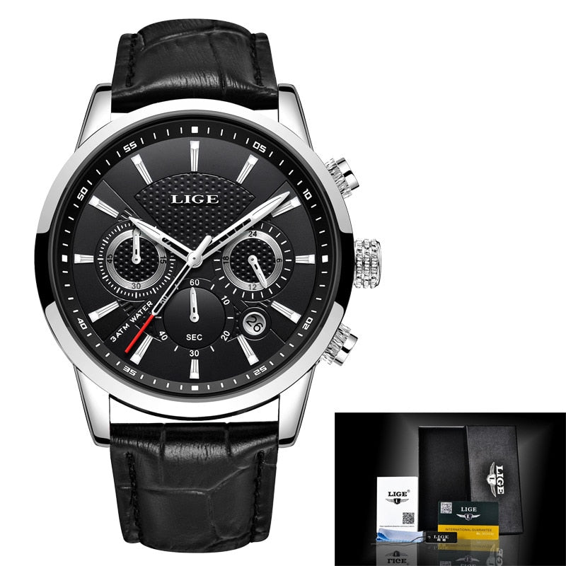 Stainless Steel Quartz Multifunction Watch for Men