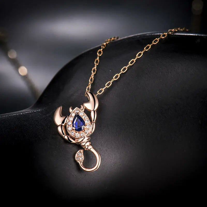 18K Gold Sapphire Animal Pendant for Women