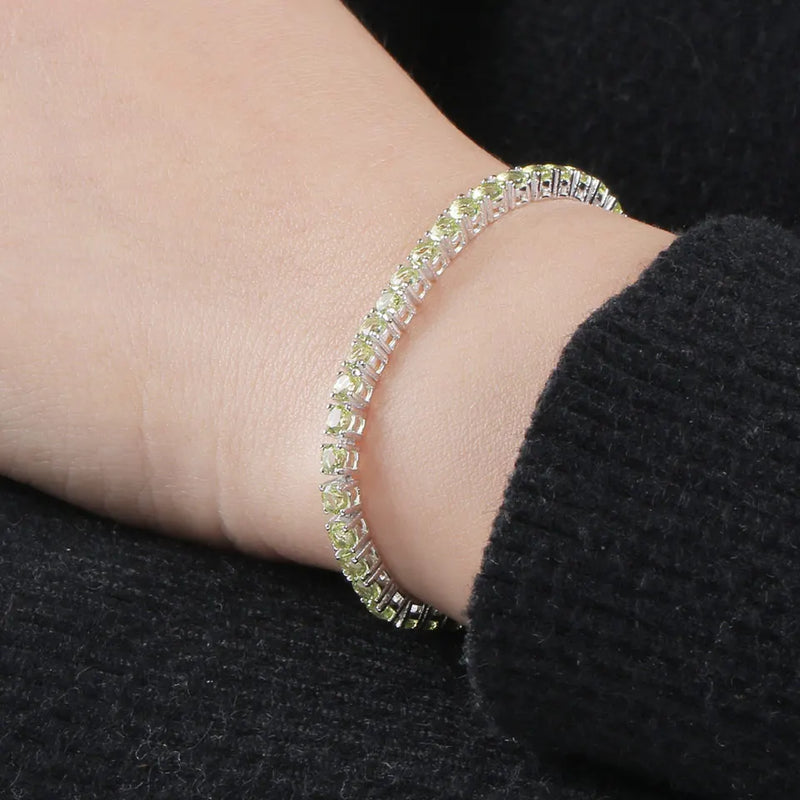 Sterling Silver Peridot Bracelet for Women