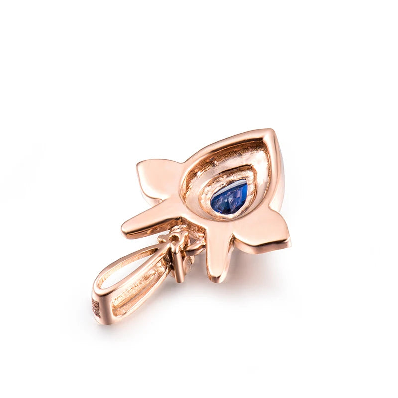 18K Rose Gold Sapphire Pendant for Women