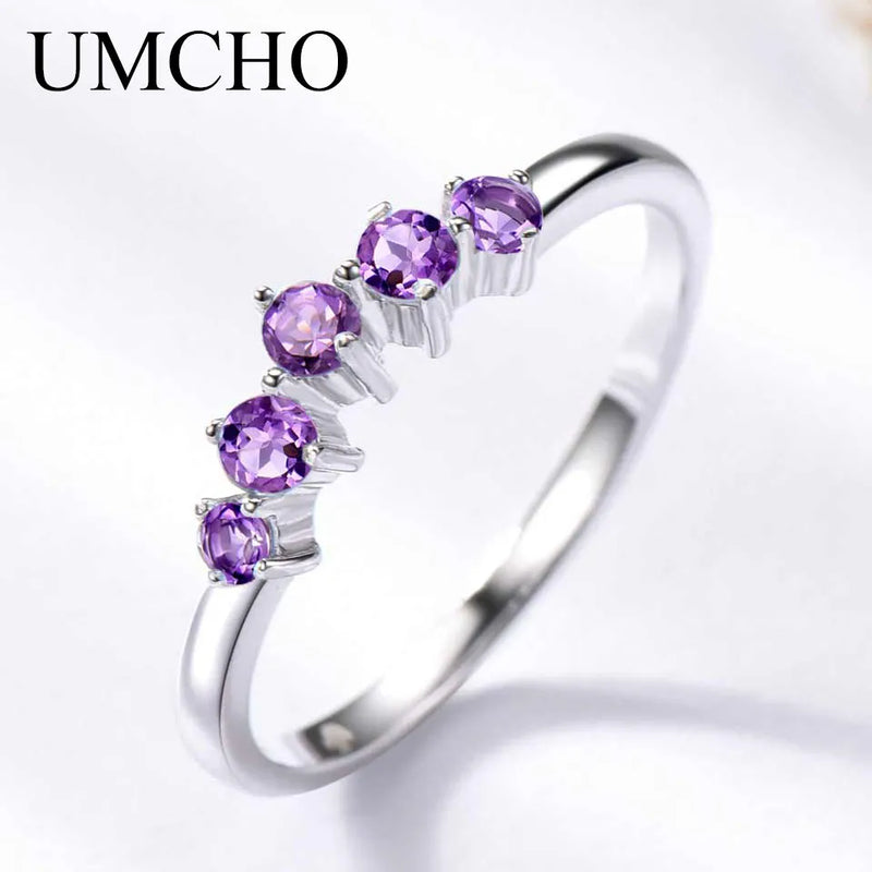 925 Sterling Silver Amethyst Ring for Women