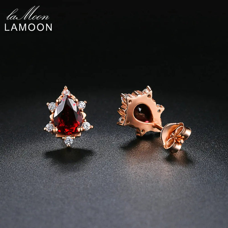 925 Sterling Silver Garnet Gemstone Earrings for Women