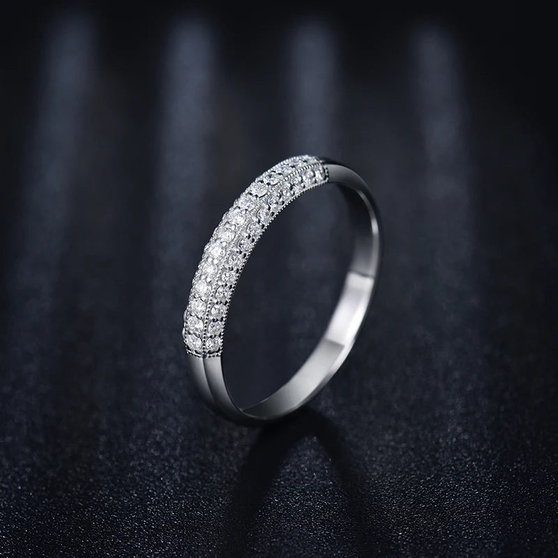 9K White Gold Real Diamond Wedding Ring for Women