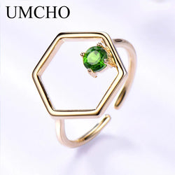 925 Sterling Silver Diopside Ring for Women