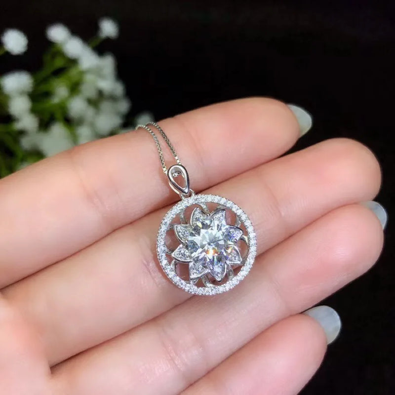 925 Sterling Silver 1.2 Carat Moissanite Necklace