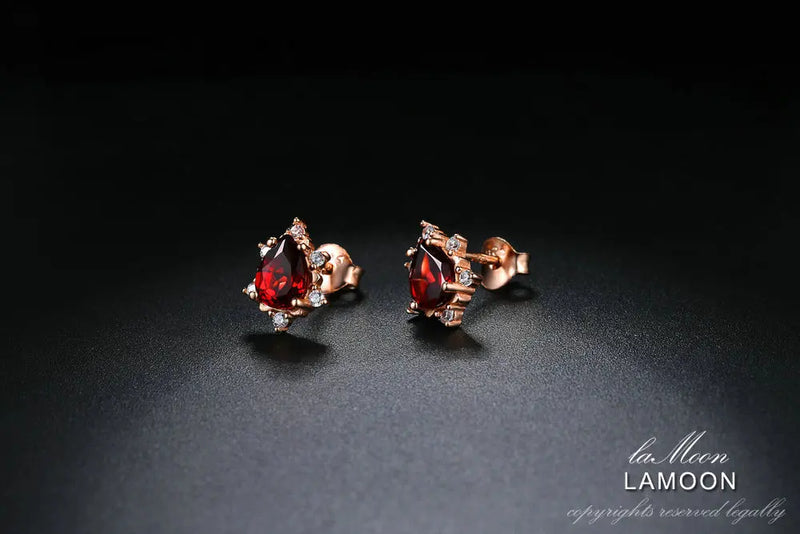 925 Sterling Silver Garnet Gemstone Earrings for Women