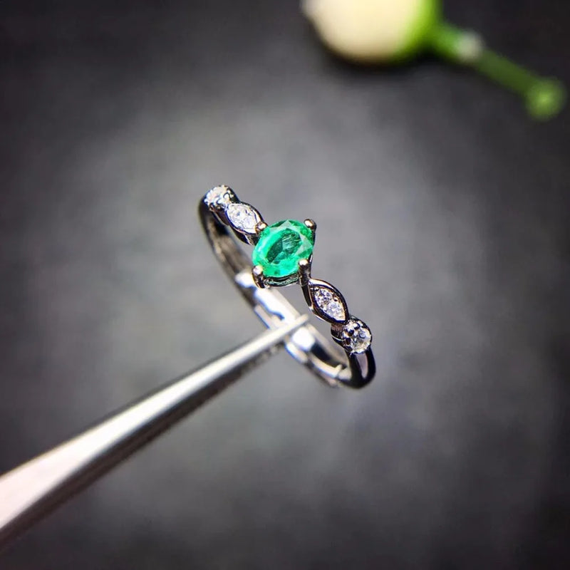 Sterling Silver Compact Emerald Rings for All