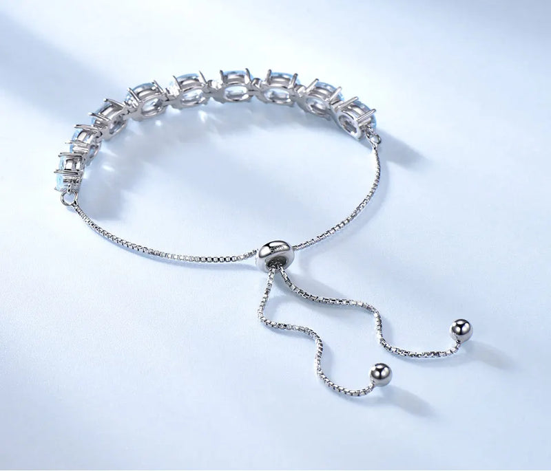 925 Sterling Silver Sky Blue Topaz Bracelet for Women