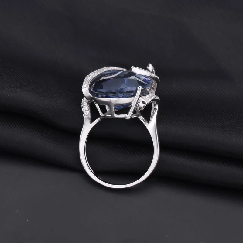 Sterling Silver Iolite Blue Mystic Quartz Gemstone Ring for Women