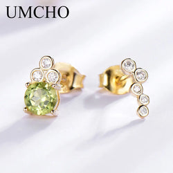 925 Sterling Silver Peridot Stud Earrings for Women