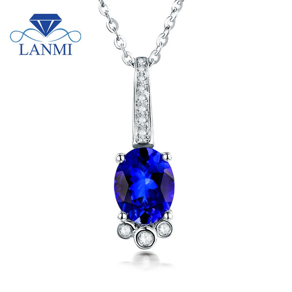 18K White Gold Tanzanite Pendant Necklace