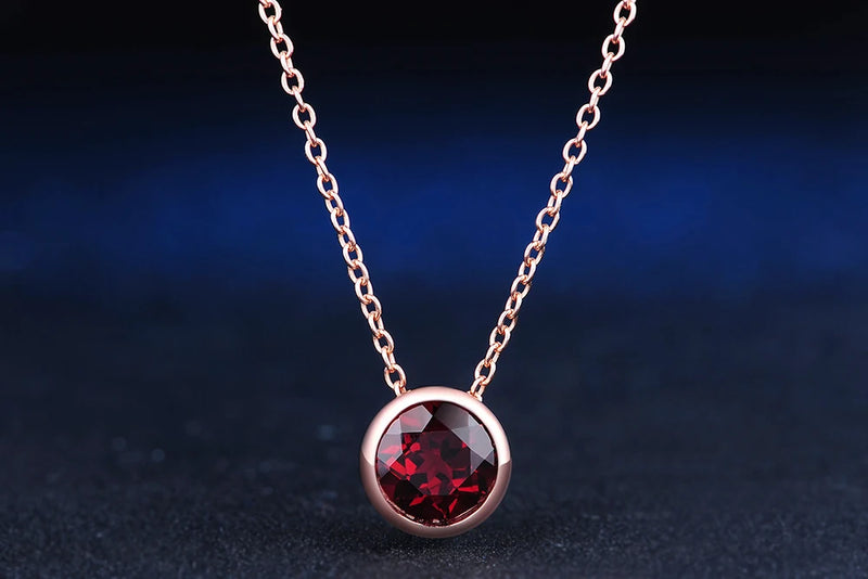 Sterling Silver Red Garnet Jewelry Set for Women