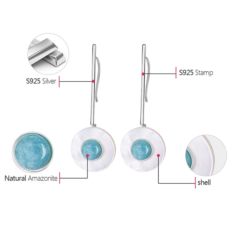 925 Sterling Silver Planet Drop Earrings for Woman